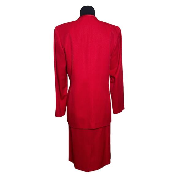J.P. Fall red skirt and jacket suit set size 6 - Picture 3 of 16